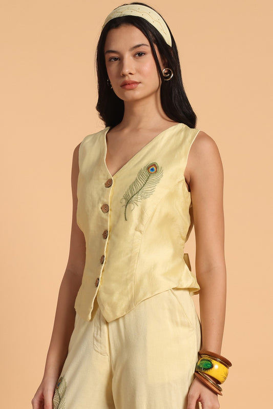 MOR PANKH WAISTCOAT TOP