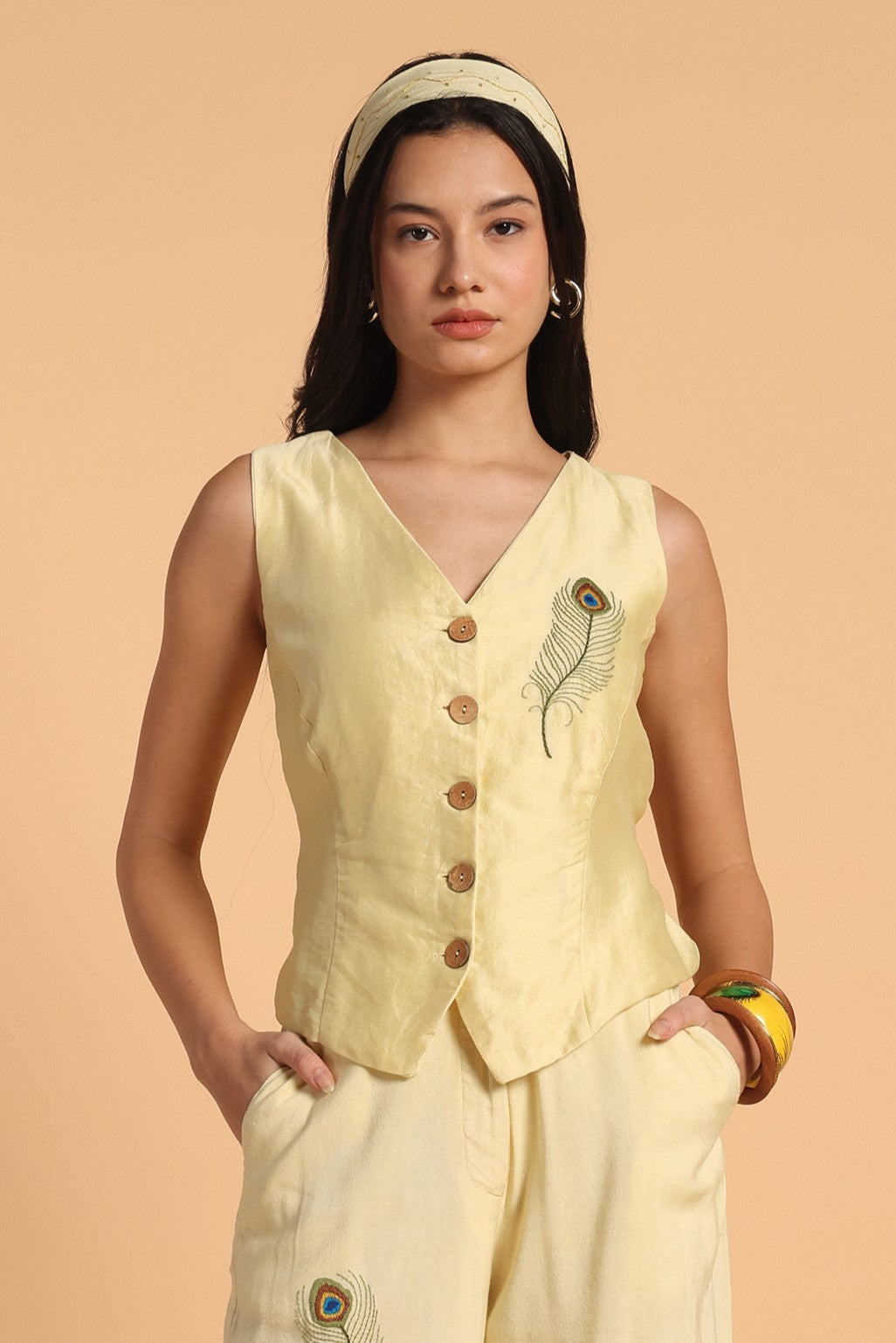 MOR PANKH WAISTCOAT TOP