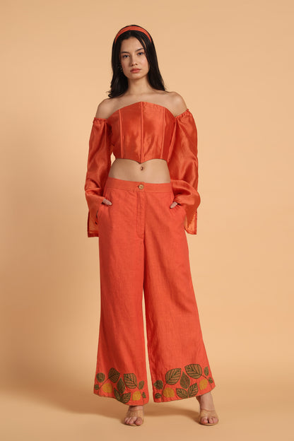 KESARIYA  EMBROIDERED CO ORD SET