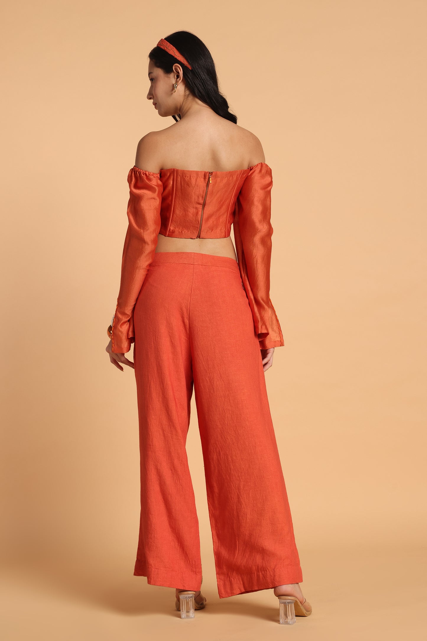 KESARIYA  EMBROIDERED CO ORD SET